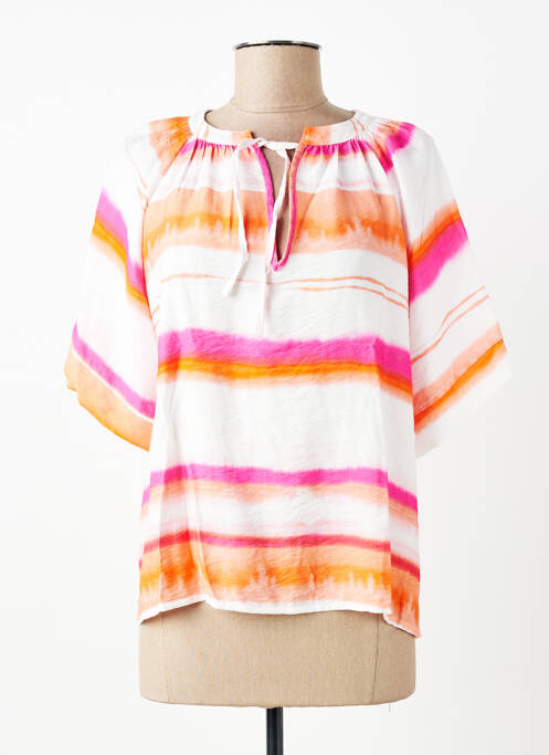 Top manches courtes manches courtes blanc LA FEE MARABOUTEE femme