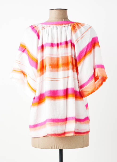 Top manches courtes manches courtes blanc LA FEE MARABOUTEE femme