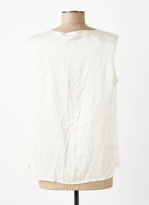Top col v sans manche blanc SIGNE NATURE femme