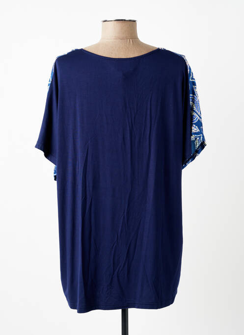 Top imprimé fantaisie manches courtes bleu MARINA V femme
