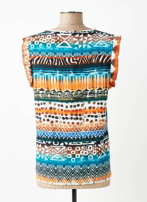 Top imprimé fantaisie manches courtes bleu SIGNE NATURE femme