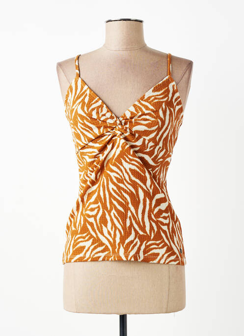 Top imprimé fantaisie fines bretelles marron GARCIA femme