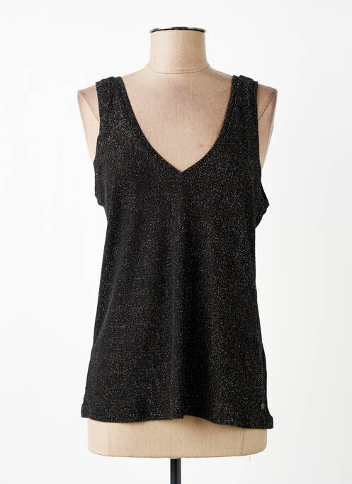 Top coupe cintrée sans manche noir GARCIA femme