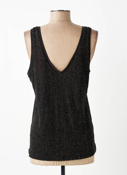 Top coupe cintrée sans manche noir GARCIA femme