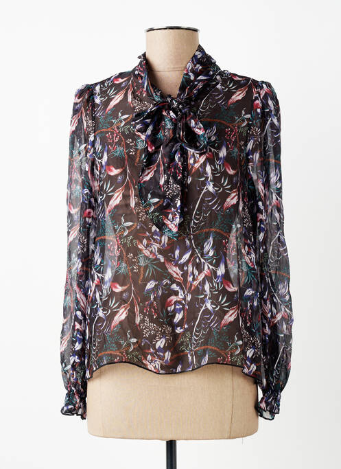 Top imprimé fantaisie manches longues noir LA FEE MARABOUTEE femme