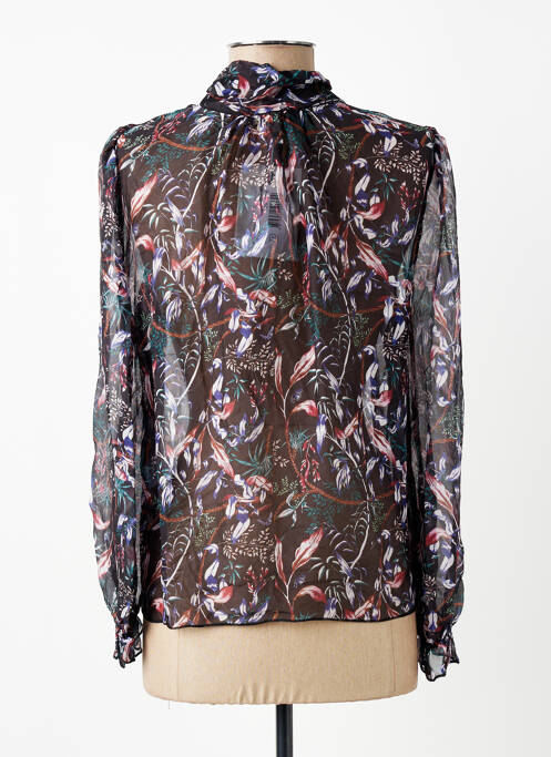 Top imprimé fantaisie manches longues noir LA FEE MARABOUTEE femme