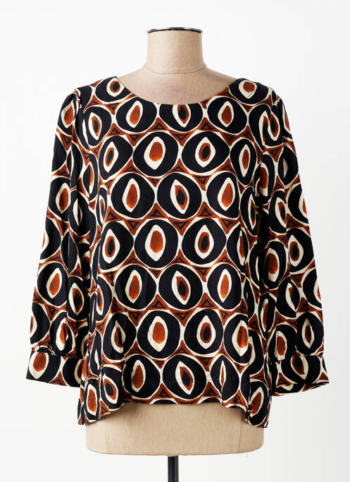 Top imprimé fantaisie manches longues noir SIGNE NATURE femme
