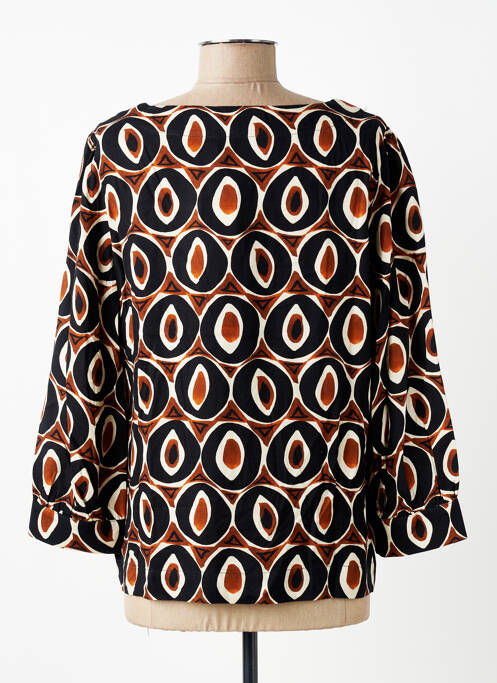 Top imprimé fantaisie manches longues noir SIGNE NATURE femme