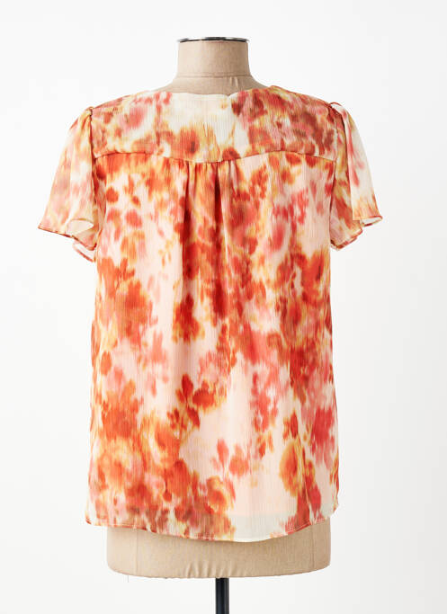 Top imprimé fantaisie manches courtes orange SUD EXPRESS femme