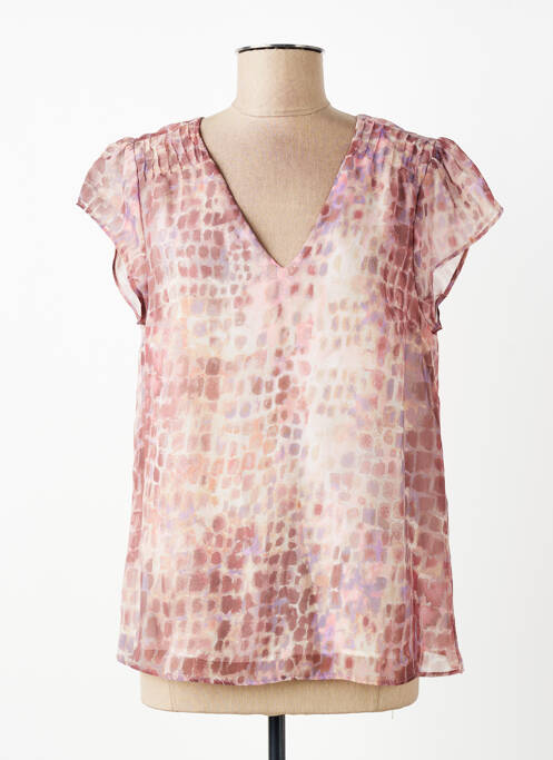 Top imprimé fantaisie manches courtes rose SUD EXPRESS femme