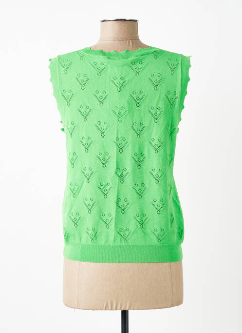 Top coupe cintrée sans manche vert GARCIA femme