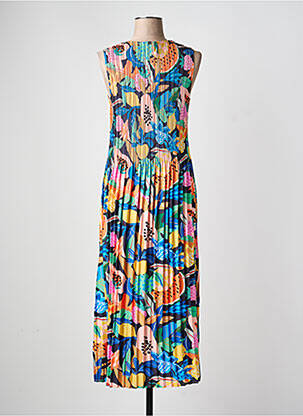 Robe longue imprimé fleurs sans manche bleu LEO & UGO femme