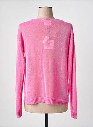 Pull col v manches longues rose MARINA V femme