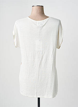 Pull coupe cintrée manches courtes beige LEO & UGO femme