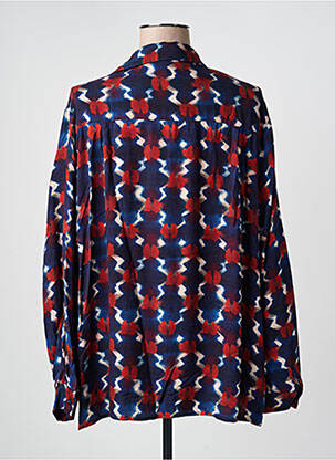Chemisier coupe droite manches longues bleu LA FEE MARABOUTEE femme