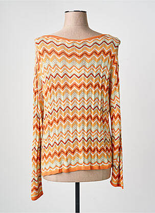 Pull coupe cintrée manches longues orange SURKANA femme