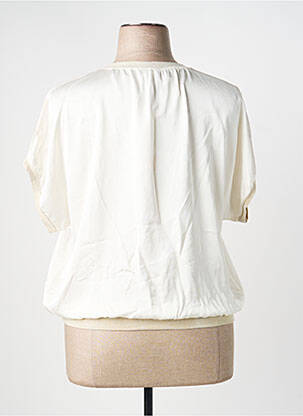 Blouse col rond manches courtes beige SIGNE NATURE femme