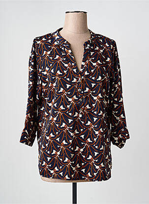 Chemisier imprimé fleurs manches 3/4 bleu LA FEE MARABOUTEE femme