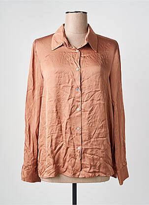 Chemisier coupe droite manches longues orange LAUREN VIDAL femme