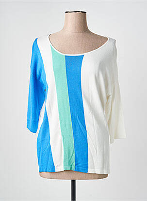 Pull coupe cintrée manches 3/4 beige MARINA V femme