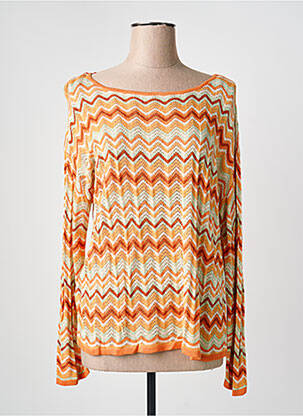 Pull coupe cintrée manches longues orange SURKANA femme
