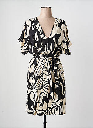 Robe mi-longue manches courtes manches courtes noir LA FEE MARABOUTEE femme