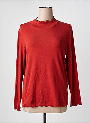 Sous-pull tissage côtelé manches longues orange SIGNE NATURE femme