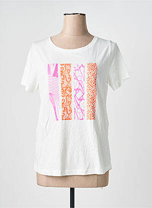 T-shirt sérigraphie manches courtes blanc SIGNE NATURE femme