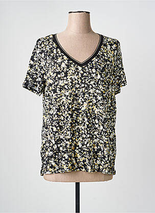 T-shirt col v manches courtes noir GARCIA femme