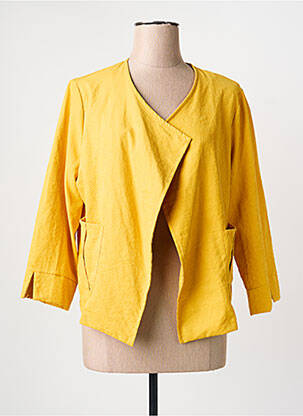 Veste casual col rond jaune LA FEE MARABOUTEE femme