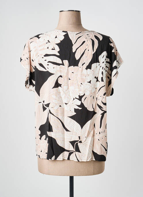 Blouse tissage popeline manches courtes noir LA FEE MARABOUTEE femme