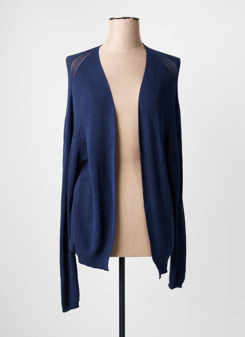 Gilet manches longues resserrée sur le bas bleu SIGNE NATURE femme