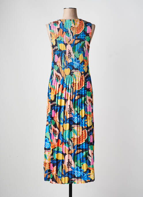 Robe longue imprimé fleurs sans manche bleu LEO & UGO femme