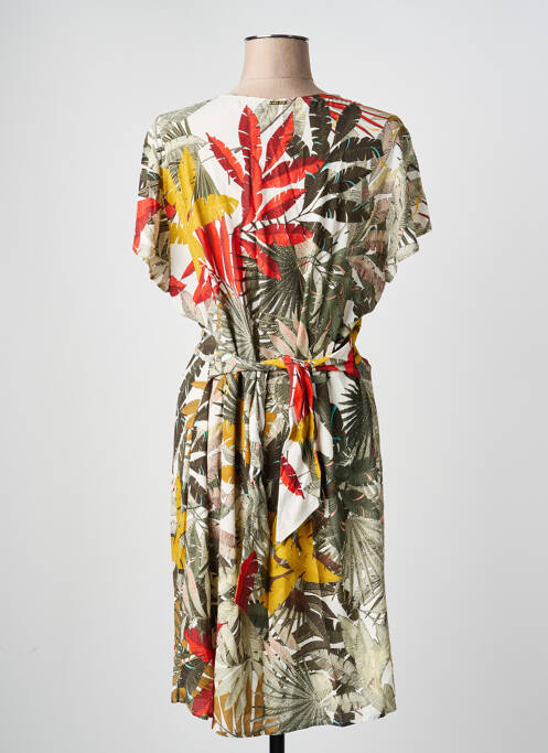 Robe mi-longue manches courtes manches courtes vert ONE STEP femme