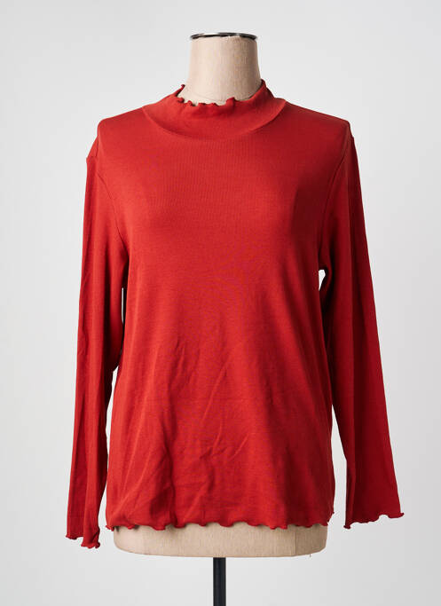 Sous-pull tissage côtelé manches longues orange SIGNE NATURE femme