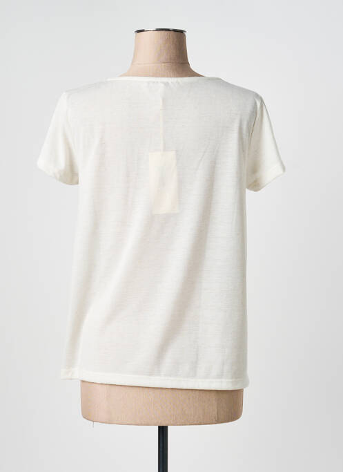 T-shirt imprimé fantaisie manches courtes beige LA FEE MARABOUTEE femme