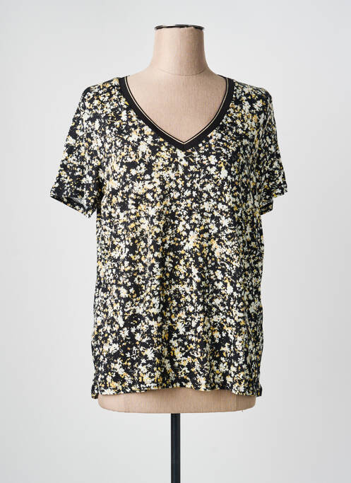 T-shirt col v manches courtes noir GARCIA femme