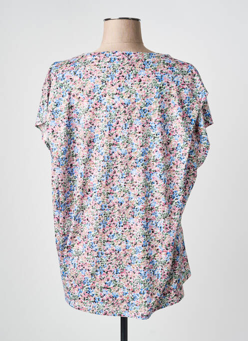 T-shirt col v manches courtes rose GARCIA femme