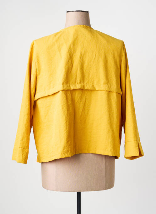 Veste casual col rond jaune LA FEE MARABOUTEE femme