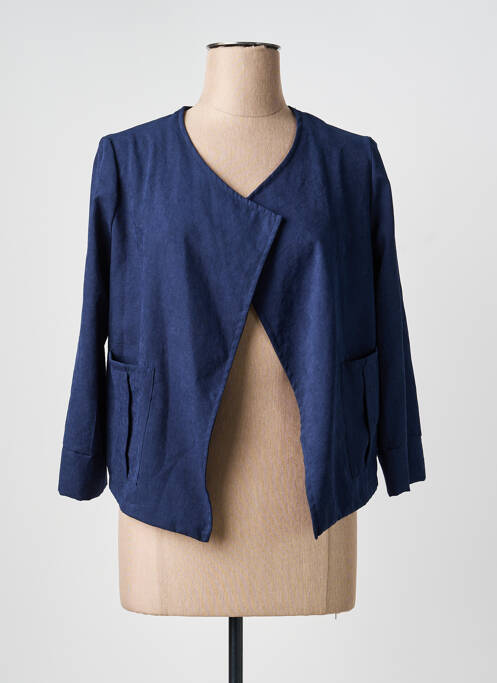 Veste chic manches 3/4 bleu LA FEE MARABOUTEE femme