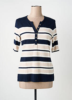 T-shirt col v manches courtes bleu BETTY BARCLAY femme