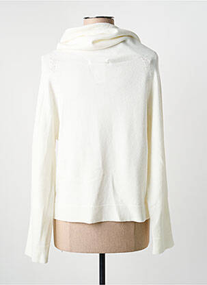 Pull col roulé coupe cintrée manches longues blanc LA FEE MARABOUTEE femme
