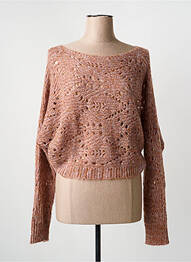 Pull stretch manches longues marron LAUREN VIDAL femme