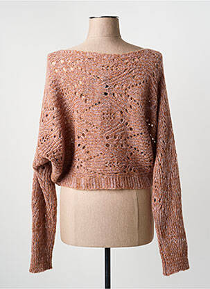 Pull stretch manches longues marron LAUREN VIDAL femme