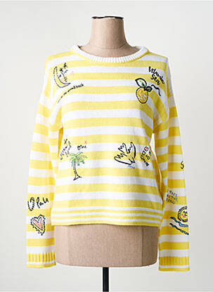 Pull coupe cintrée manches longues jaune OUI femme