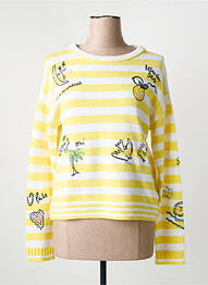 Pull coupe cintrée manches longues jaune OUI femme