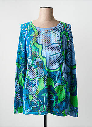 Pull coupe droite manches longues bleu BETTY BARCLAY femme