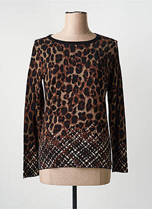 Top stretch manches longues marron BETTY BARCLAY femme