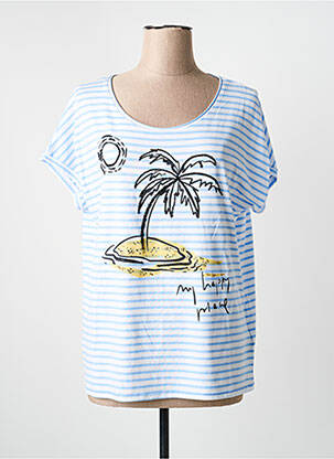T-shirt coupe droite manches courtes bleu OUI femme