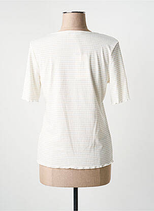 T-shirt col v manches courtes beige GARCIA femme